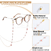 2Pcs Alloy & Cherry Quartz Glass Chips Chains for Eyeglasses HJEW-FH00128-5