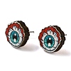 Wood Stud Earrings EJEW-Z054-02A-1