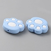 Paw Print Food Grade Eco-Friendly Silicone Focal Beads SIL-SZC0003-06D-2