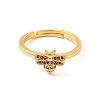 Cubic Zirconia Honeybee Adjustable Ring RJEW-D076-05G-2