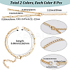 16Pcs 2 Colors Brass Curb & Paperclip Chains Bracelet Making MAK-SC0001-38-2