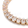 Brass Pave Clear Cubic Zirconia Teardrop Box Chain Slider Bracelets BJEW-YWC0002-07G-2