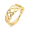 Adjustable 304 Stainless Steel Sailor's Knot Ring for Women RJEW-C016-03G-1