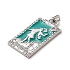 Brass Micro Pave Cubic Zirconia Pendants with Enamel KK-H458-01P-13-2