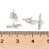 925 Sterling Silver Clear Cubic Zirconia Stud Earrings EJEW-Q032-01D-P-5
