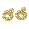 Twist Ring Clear Cubic Zirconia Stud Dangle Earrings EJEW-G373-03G-1