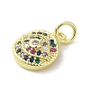 Brass Micro Pave Cubic Zirconia Charms KK-M283-15G-02-2