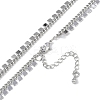 Rack Plating Brass Twisted Chain Square Tassel Necklaces for Women NJEW-K382-15A-P-2