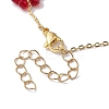 Electroplated Glass Flower Links Bracelets BJEW-JB10265-4