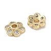 Brass Micro Pave Clear Cubic Zirconia Bead Caps KK-I719-07G-2