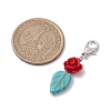 Dyed Synthetic Turquoise Leaf Pendants Decorations HJEW-JM02020-3