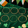 6Pcs St. Patrick's Day Brass & Glass Seed Bead Stretch Bracelets for Women MR9061-8-1
