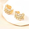 Brass Micro Pave Clear Cubic Zirconia Cuff Earrings EJEW-F370-14G-1