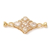 Brass Micro Pave Clear Cubic Zirconia Fold Over Clasps KK-A227-03G-1