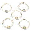 Synthetic Moonstone & Hematite & Plastic Imitation Pearl Beaded Stretch Bracelet BJEW-JB09504-1