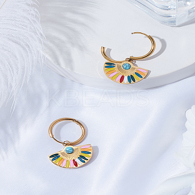 1 Pair Stainless Steel Hoop Earrings EJEW-LP0003-73-1