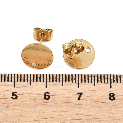 Ion Plating(IP) 304 Stainless Steel Stud Earring Findings STAS-P198-25-10mm-G-1