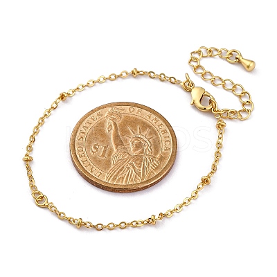 Brass Cable Chain Bracelets for Women BJEW-G735-20G-1