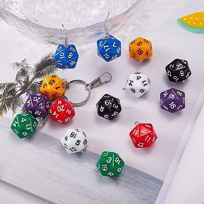 14Pcs 7 Colors Acrylic Pendants MACR-SZ0001-69-1
