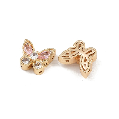 Brass Micro Pave Cubic Zirconia Multi-Strand Butterfly Links KK-K407-29G-03-1