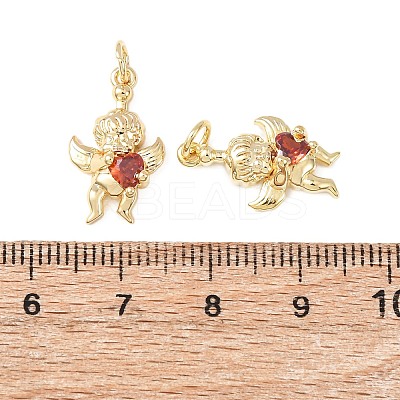 Brass Micro Pave Cubic Zirconia Pendants KK-C143-05G-1
