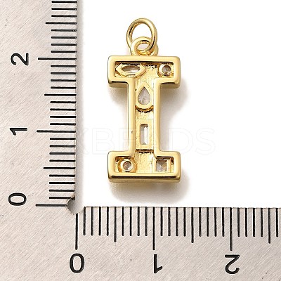 Brass Micro Pave Clear Cubic Zirconia Pendants KK-G521-01G-I-1