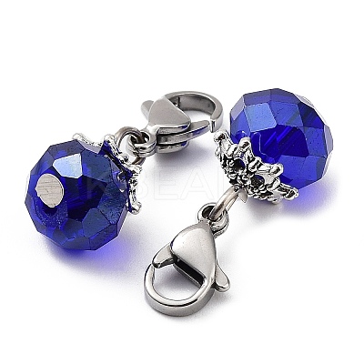 Electroplate Faceted Glass Pendants HJEW-TAC0004-08-1