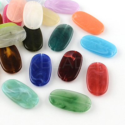 Oval Imitation Gemstone Acrylic Beads OACR-R048-M-1