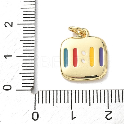 Brass Enamel 11:11 Pendants KK-B155-11G-03-1
