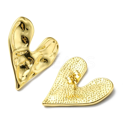 Rack Plating Brass Heart Stud Earrings EJEW-D055-21G-1