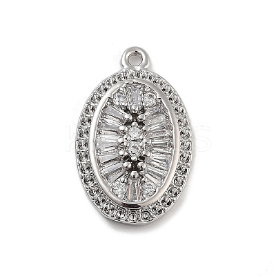 Brass with Clear Cubic Zirconia Pendants KK-Z061-21B-P-1