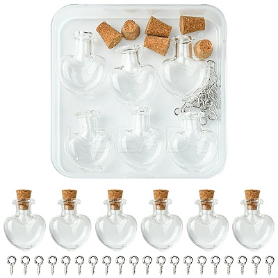 6Pcs Clear Mini High Borosilicate Glass Bottle Bead Containers AJEW-FS0001-09B-1