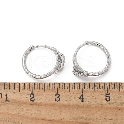 Brass Clear Cubic Zirconia Hoop Earrings EJEW-Q014-14P-1