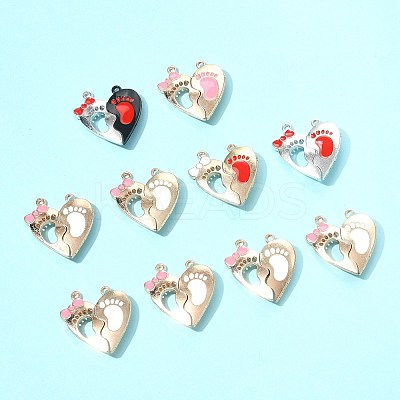 10 Bags Spray Painted Alloy Enamel Magnetic Split Pendants ENAM-FS0003-01-1