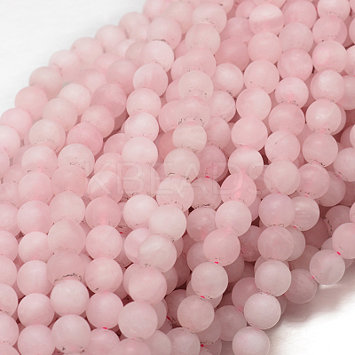 Frosted Natural Rose Quartz Bead Strands X-G-J120-30-4mm-1