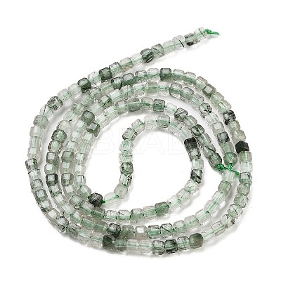 Natural Green Rutilated Quartz Beads Strands G-H042-B13-01-1