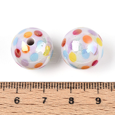 Printed Opaque Acrylic Beads MACR-T048-05B-1