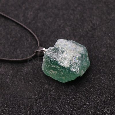 Natural Fluorite Raw Rough Nuggets Pendant Necklace FS-WG50F2C-14-1