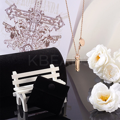 1Pc 304 Stainless Steel Column Urn Ashes Necklace DIY-TA0010-14A-1