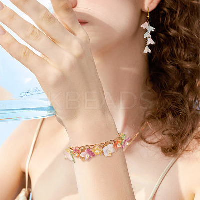 160Pcs 16 Styles Transparent Glass Beads Caps GLAA-TA0002-35-1