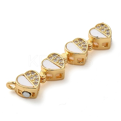 Brass Micro Pave Clear Cubic Zirconia with Acrylic Pendants KK-G483-04G-1