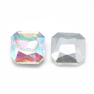 Pointed Back Glass Rhinestone Cabochons RGLA-T033-10x10mm-02-1