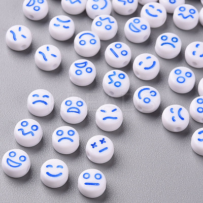 White Opaque Acrylic Beads MACR-N008-42-A03-1