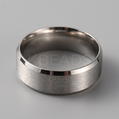 201 Stainless Steel Plain Band Ring for Men Women RJEW-WH0010-06F-MP-1