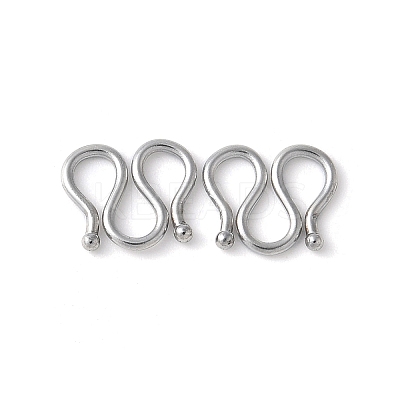 304 Stainless Steel S-Hook Clasps STAS-Z124-04F-P-1