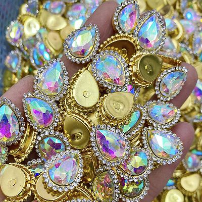 Teardrop Sew on Rhinestone FIND-WH0135-66H-1