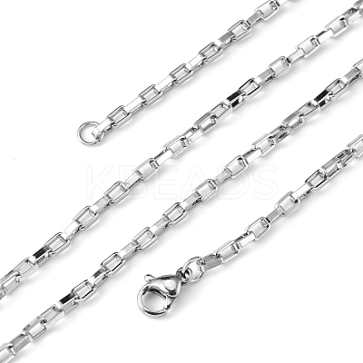 Tarnish Resistant Box Chain Necklace for Men NJEW-F027-17-2.5mm-1