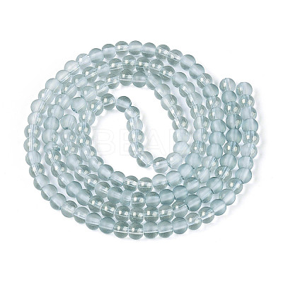 Frosted Transparent Glass Bead Strands GLAA-P065-6mm-10-1