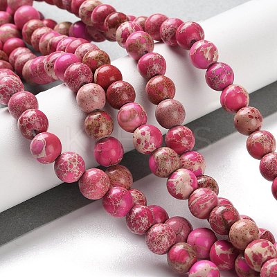 Dyed Natural Regalite/Imperial Jasper/Sea Sediment Jasper Beads Strands G-B124-C01-14-1