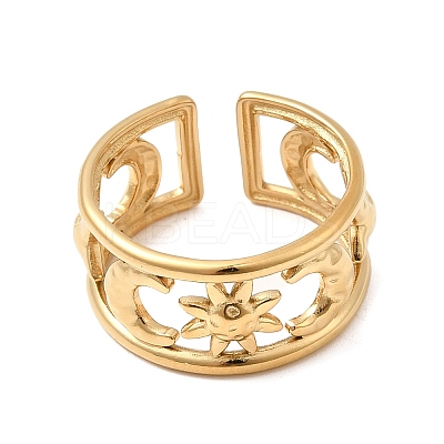 304 Stainless Steel Cuff Rings for Women LS-RJEW-B137-02G-01-1